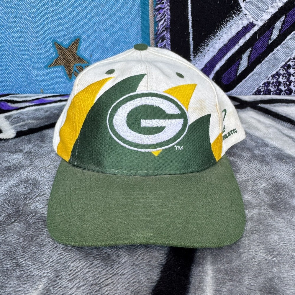 Vtg Logo Athletic Green Bay Packers Hat Double‎ Shark Tooth Pro Line 90's NFL